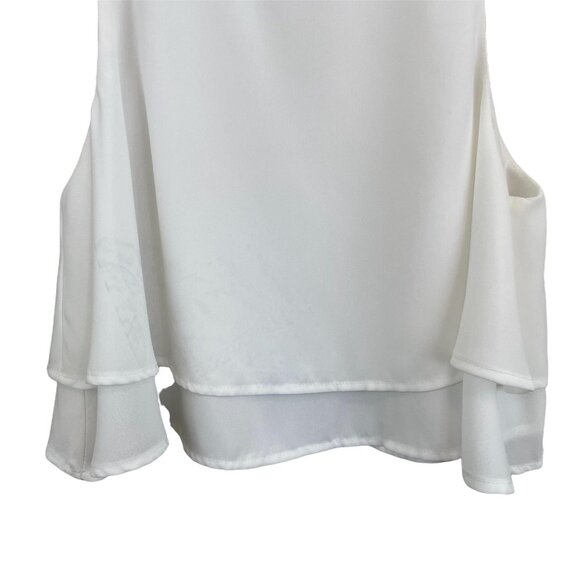 Show Me Your Mumu white crisp King ruffle sleeveless crop top small MSRP 96 - Picture 7 of 12